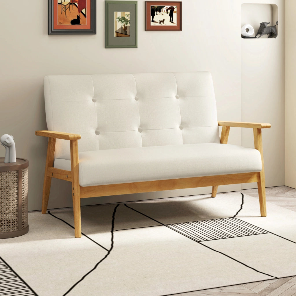 Divano 2 posti ¨C Zephmum ¨C Tessuto beige 115 cm