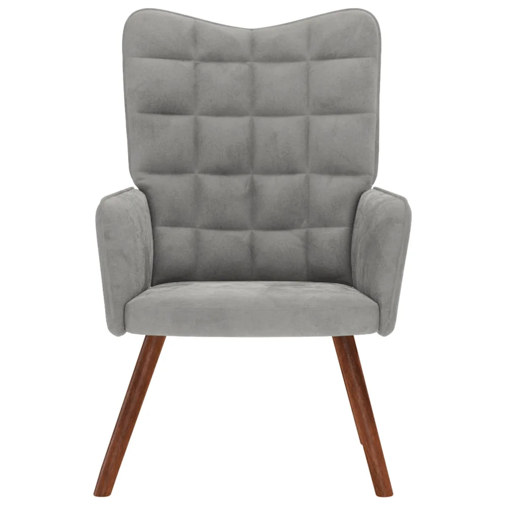 Sedia Relax Grigio Chiaro in Velluto 4016810
