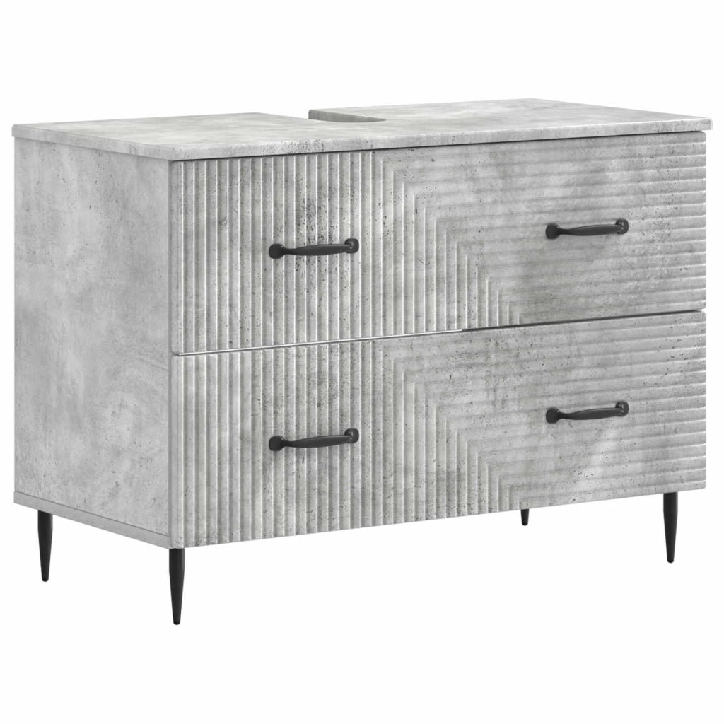 Set di Armadi da Bagno da 2 Pezzi HAARLEM Grigio Cemento 3417534