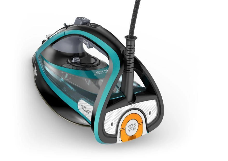 Tefal Ultimate Pure FV9844 Ferro da stiro a secco e a vapore Piastra Durilium Autoclean 3200 W Nero, Blu