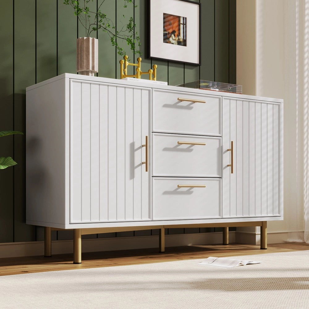 Cassettiera con Ante e Cassetti ¨C MINIMAL ¨C Bianco, 120x40x75 cm