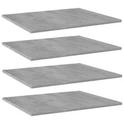 Ripiani per Libreria 4pz Grigio Cemento 60x50x1,5cm Multistrato 805274