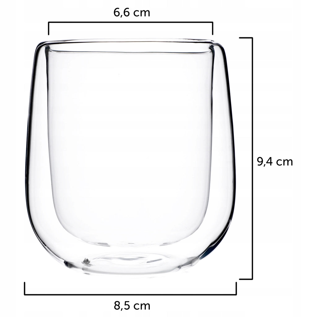 Set di 2 bicchieri termici a doppia parete KADAX da 260 ml per caffè, tè e latte.
