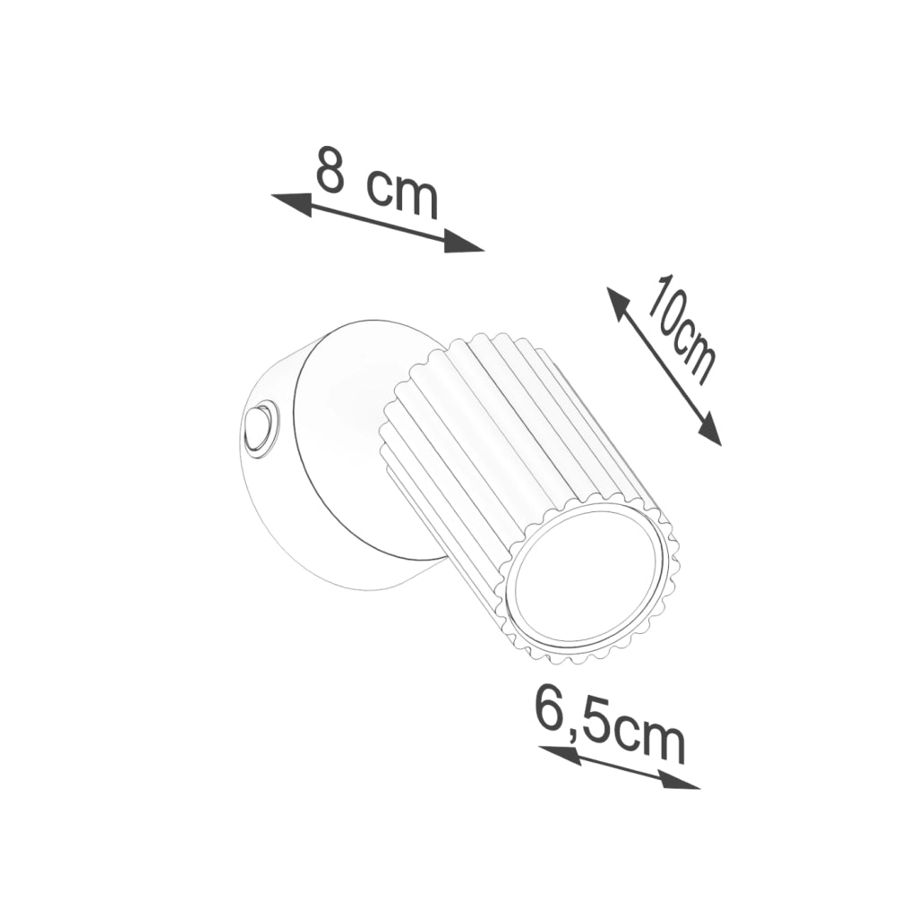 Lampada da parete KARBON bianca con interruttore