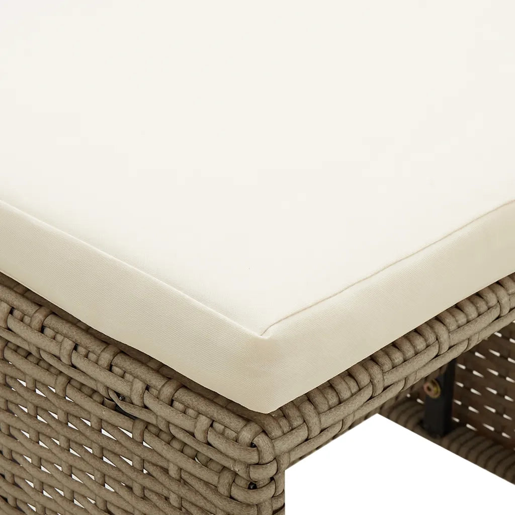 Sgabelli da Giardino 4 pz con Cuscini in Polyrattan Beige CFW1146592