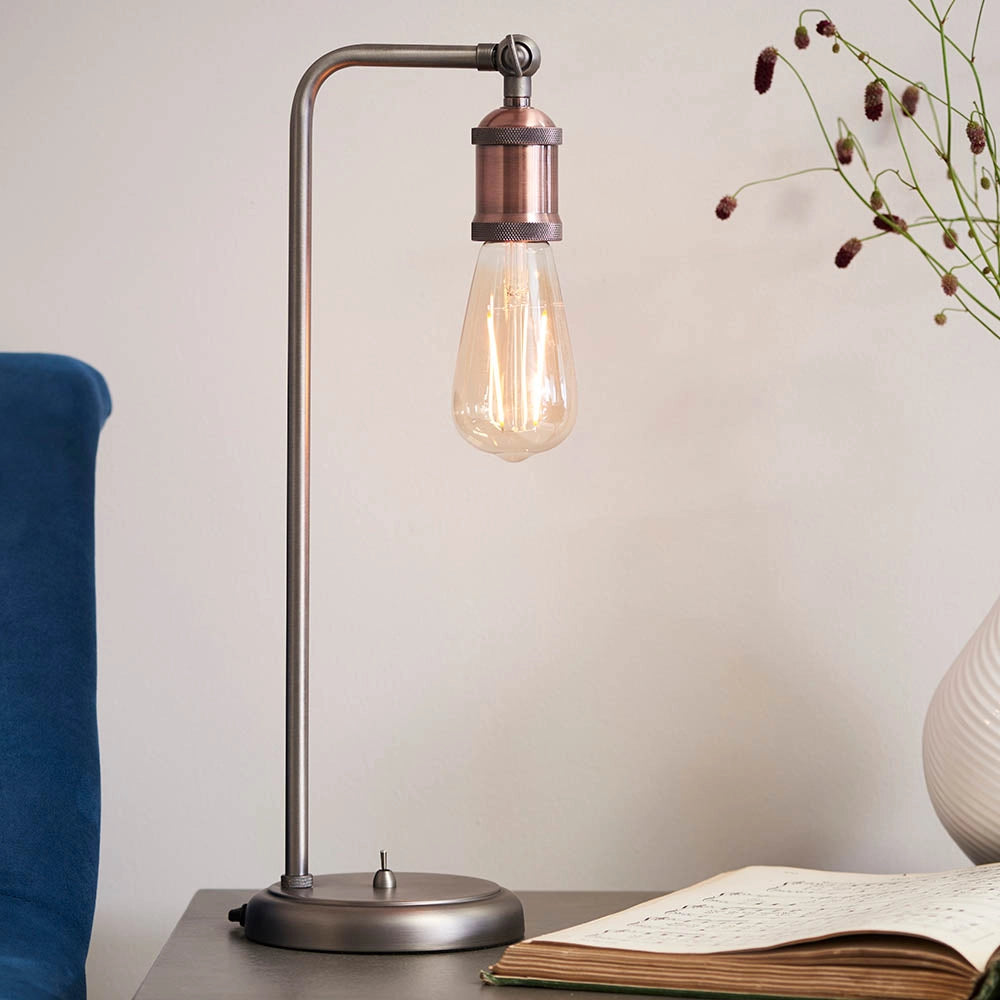 Lampada da tavolo industriale regolabile E27 Endon HAL