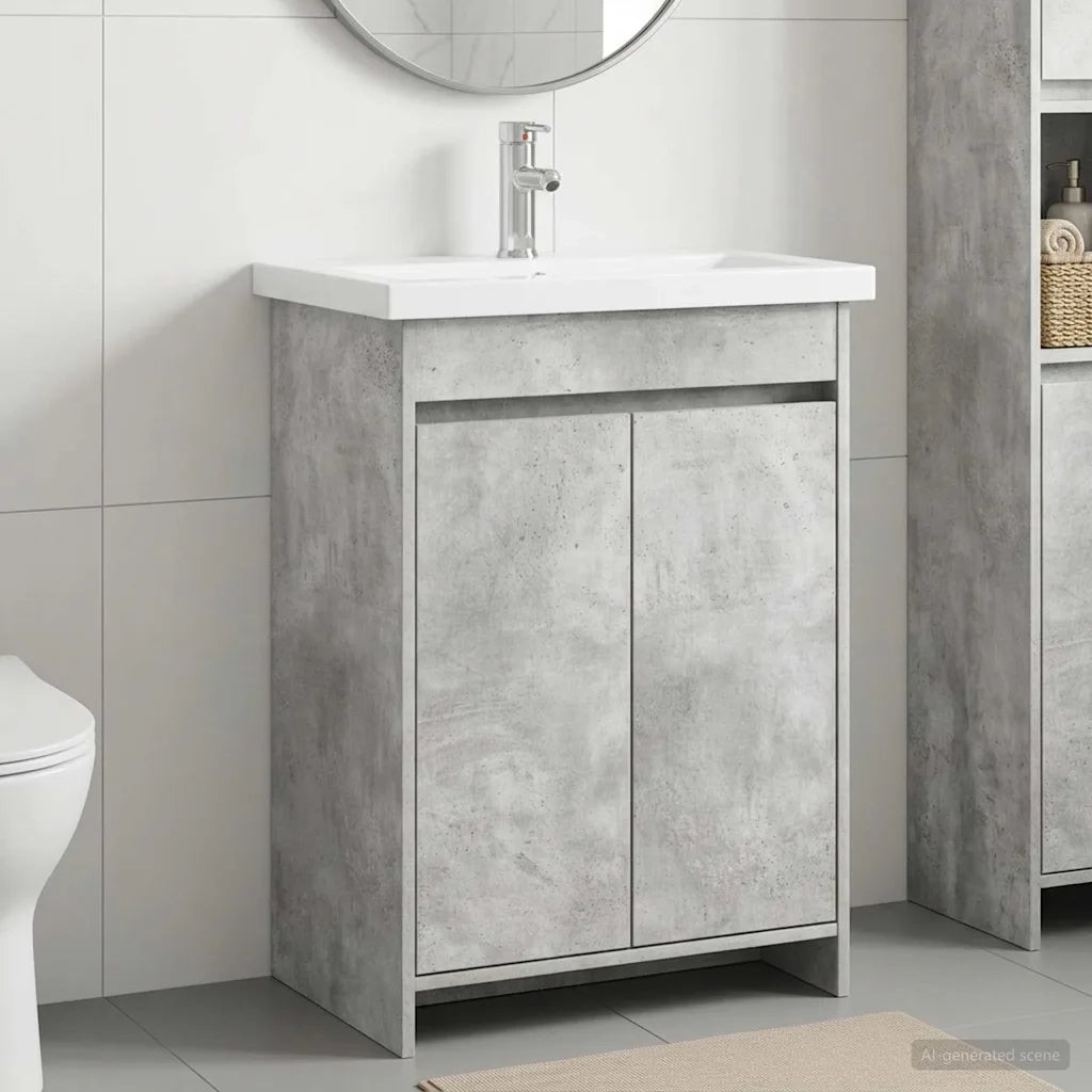 Set di mobili per il bagno Grigio Cemento 81 x 40 x 84,5 cm 3404285