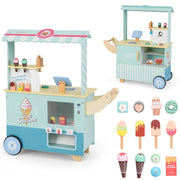 Carretto dei gelati per bambini 75,5 x 31 x 88 cm macchina per il gelato didattica atmosfera accogliente in MDF ciano 20_0017161