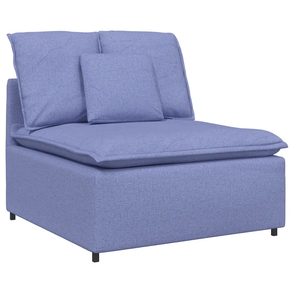 Divano Modulare con Cuscini in Tessuto Jeans Blu 3321277