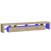 Mobile TV multimediale mensola TV credenza mobile TV sala da pranzo soggiorno camera da letto con luci LED rovere Sonoma 260 x 36,5 x 40 cm marrone 02_0026776
