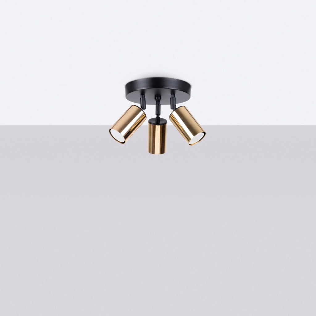 Lampada da soffitto WINX 3P nero/oro