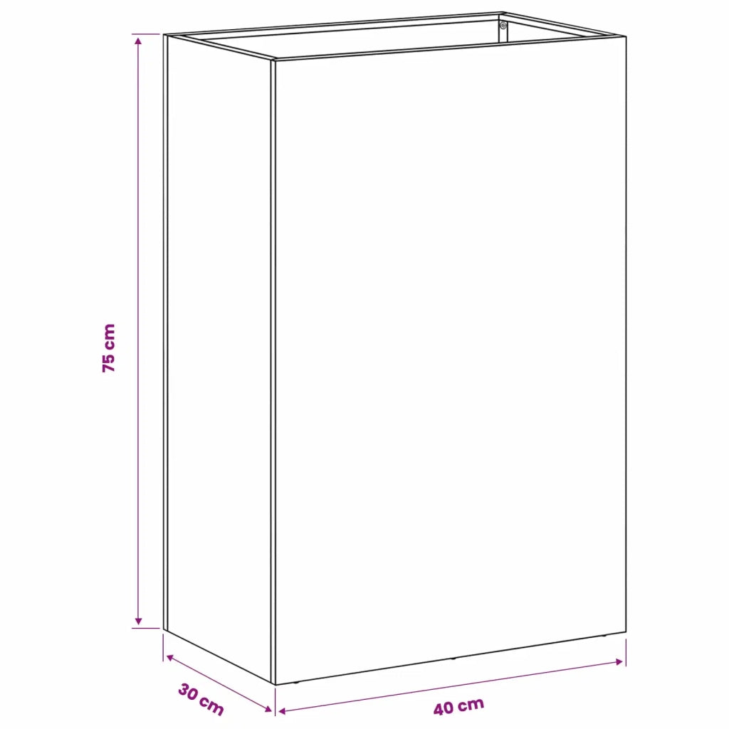 Vaso da giardino Argento 40 x 30 x 75 cm Acciaio zincato 8005508