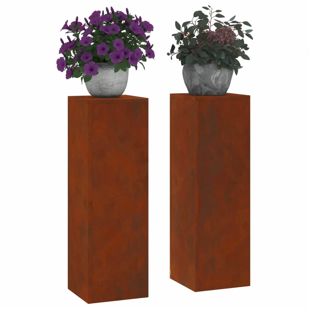 Supporto per piante | Sostegno per piante 2 pz Ruggine 24 x 24 x 75 cm