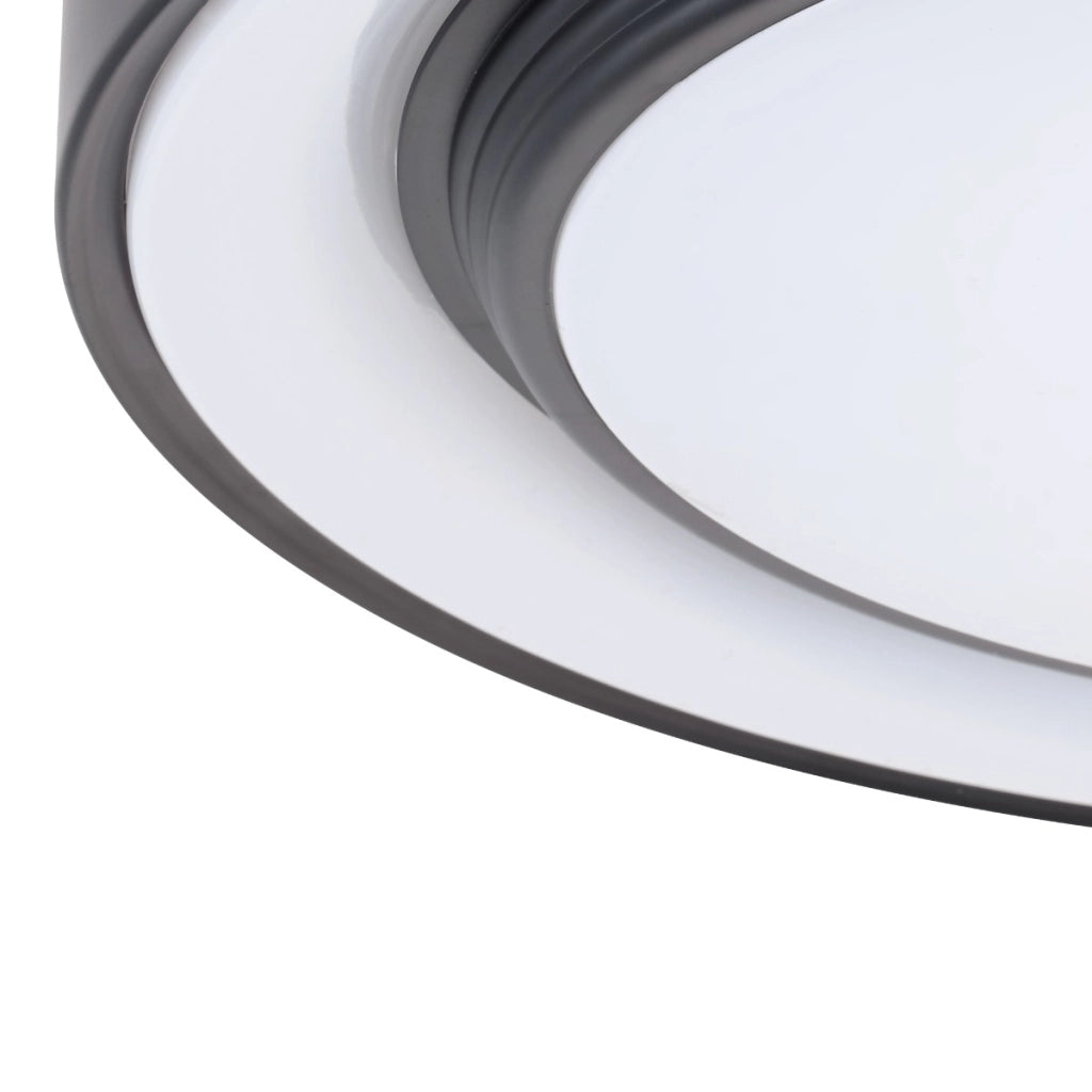 Plafoniera LED 72W tonda 48cm nera CCT telecomando