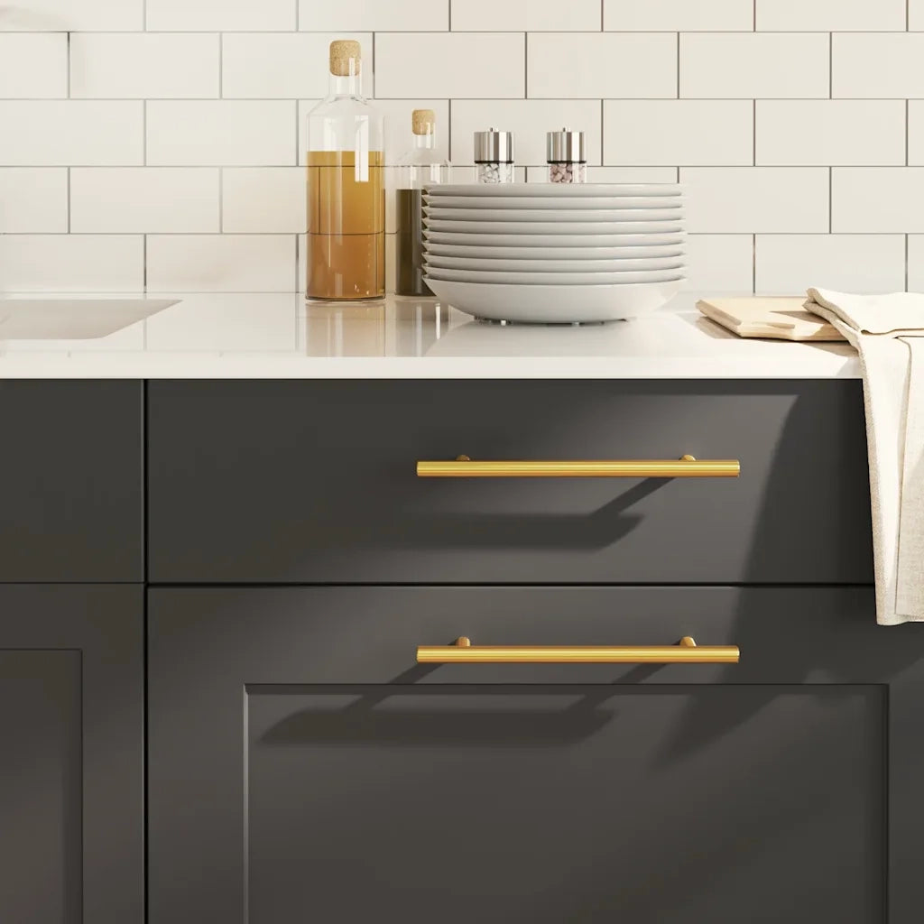 Maniglie per Mobili 10pz Oro 160mm in Acciaio Inox 155359