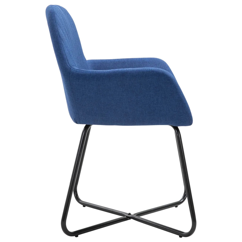 Sedie da Pranzo 2 pz Blu in Tessuto 249811