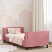 Struttura letto bambini con testata Rosa 90 x 190 cm Velluto 42010880