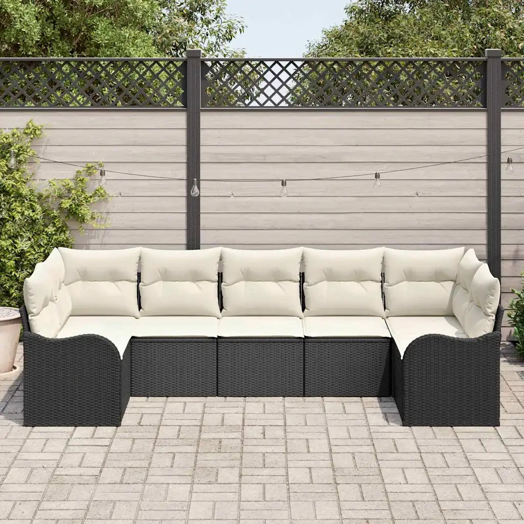 Set Divano da Giardino Nero polyrattan 3345847