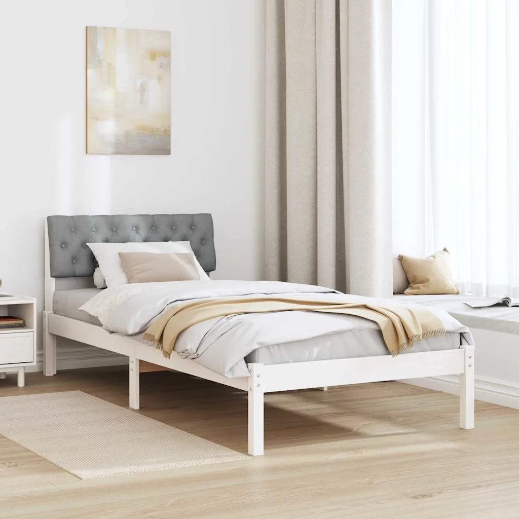 Struttura del Letto Bianco e grigio chiaro 90 x 190 cm 878648