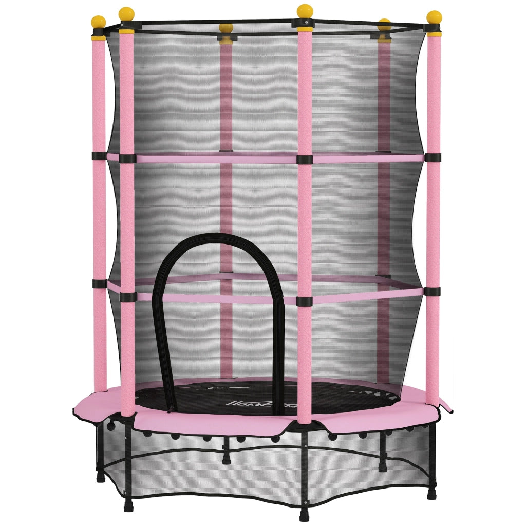 Tappeto Elastico per Bambini ¨C Xylo ¨C Rete Sicurezza, ?140x190cm, Rosa