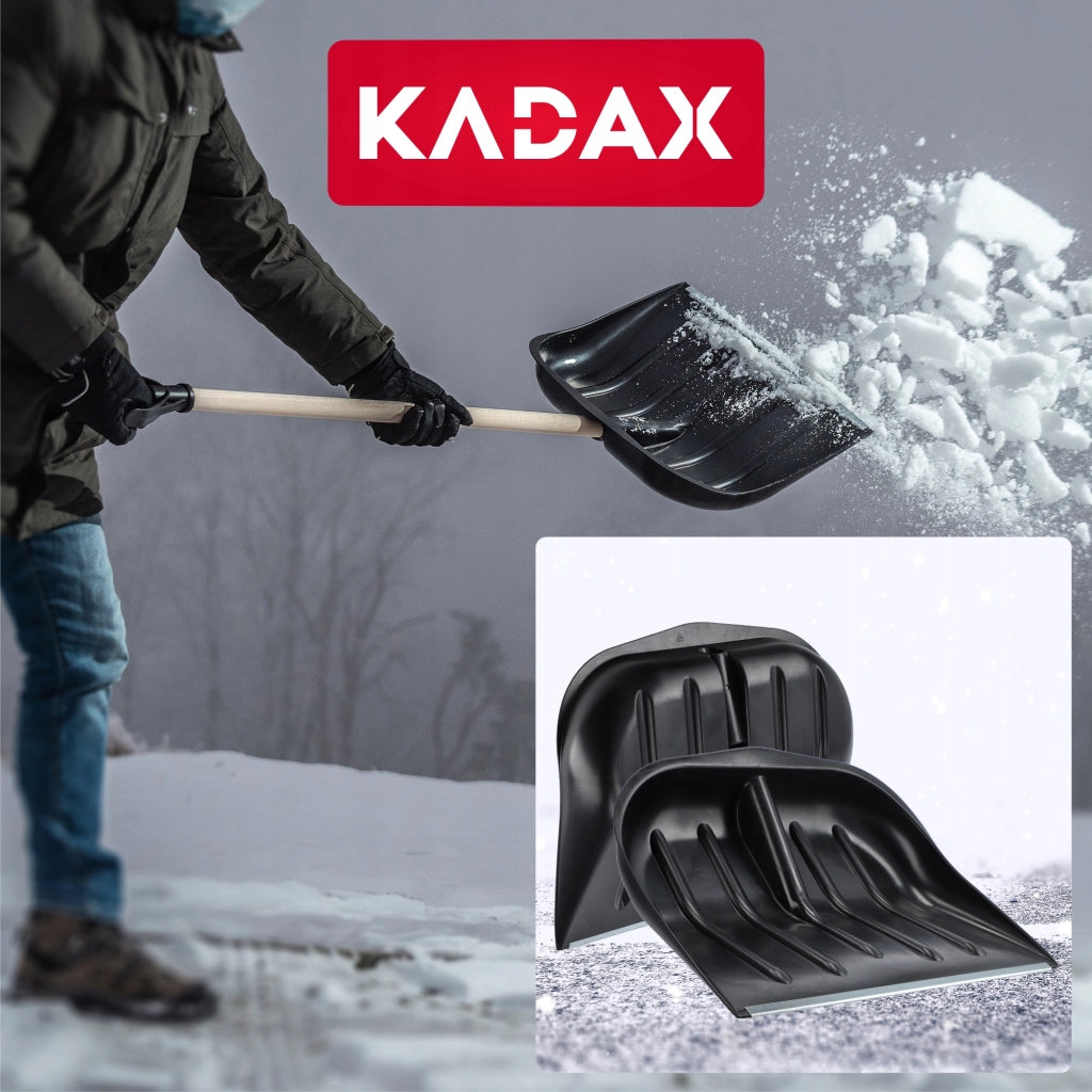 Pala da neve KADAX, raschietto da neve senza manico, largo, 2 pezzi
