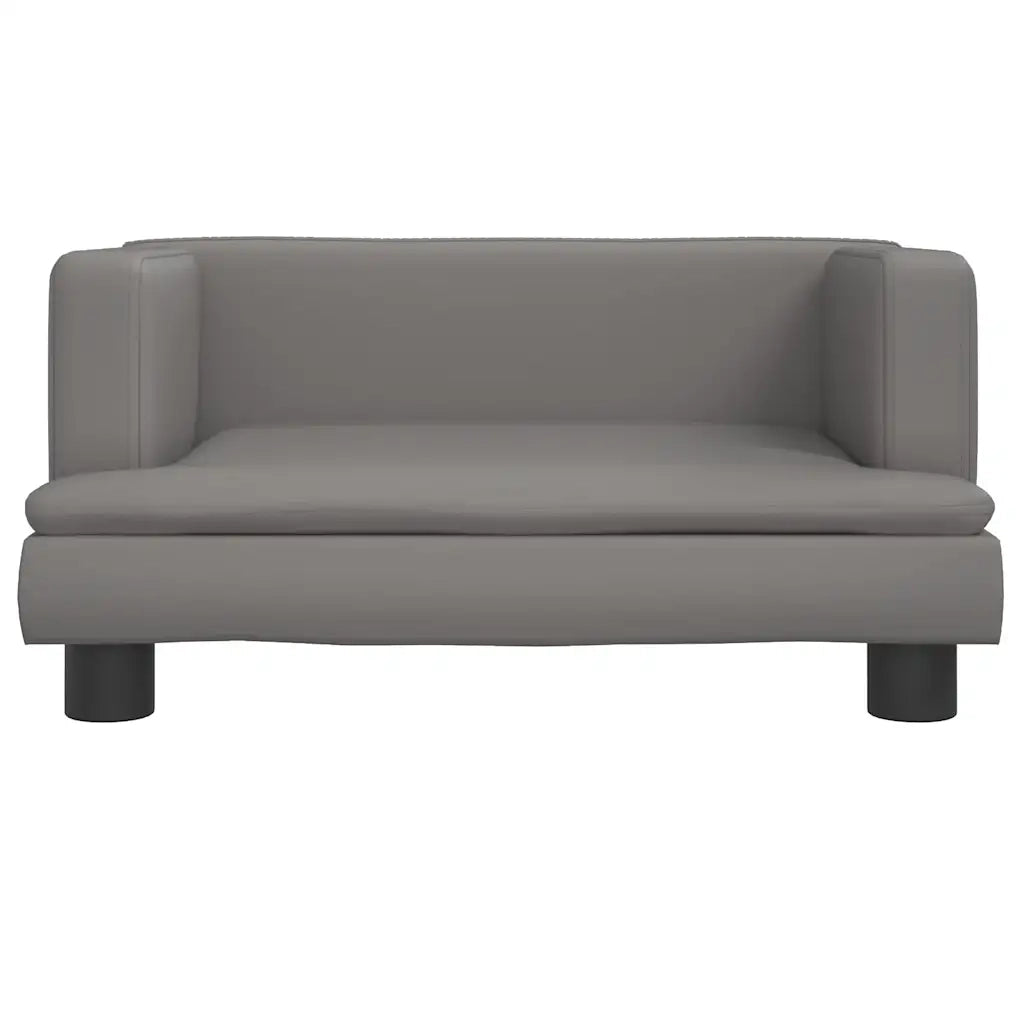 Divano per Bambini-Sofa-Divanetto Grigio 60x40x30 cm in Similpelle