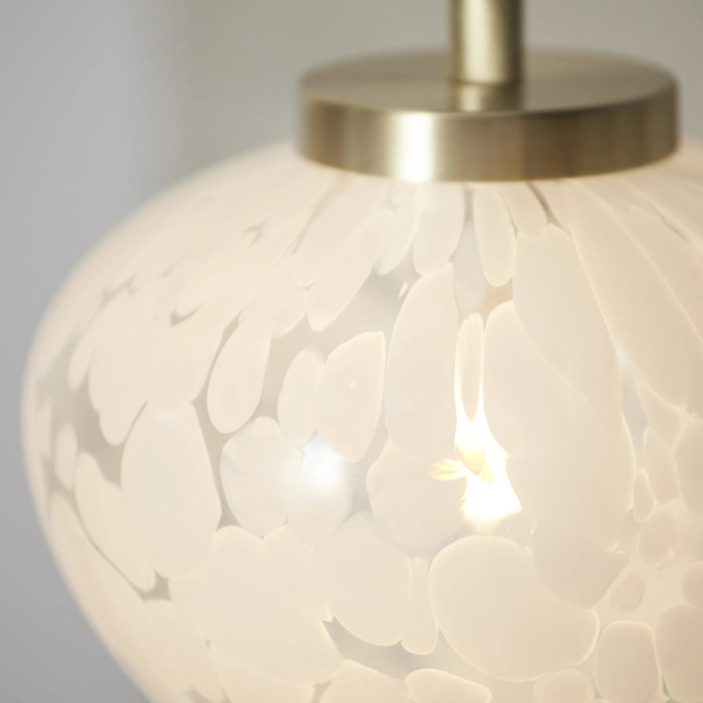 Lampada da tavolo Art Déco ottone satinato G9 Endon