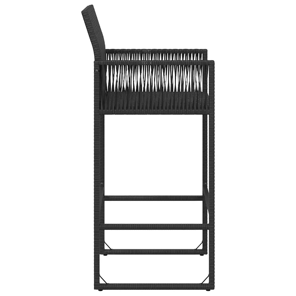 Sgabelli da Bar da Giardino 2 pz in Polyrattan Nero 368702