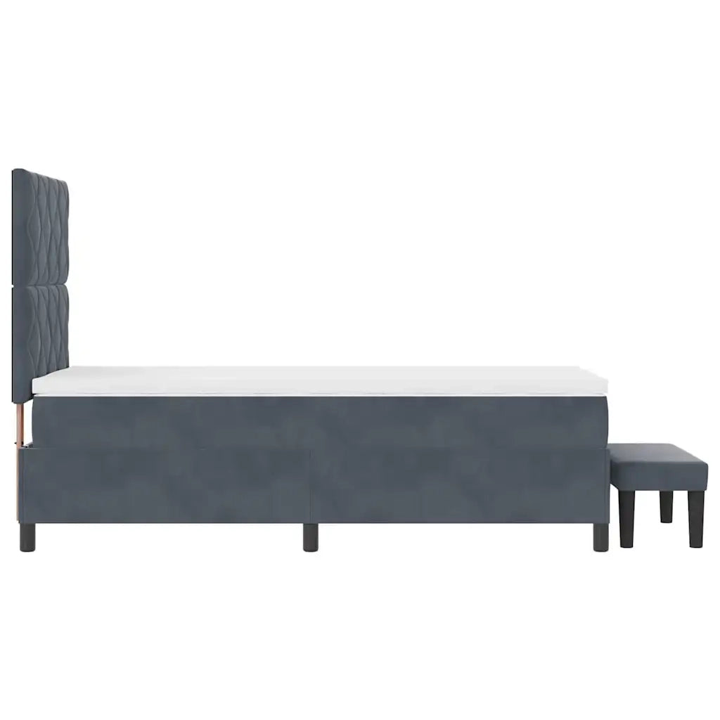 Letto a molle con testiera Grigio scuro 200 x 90 cm Velluto 3344553