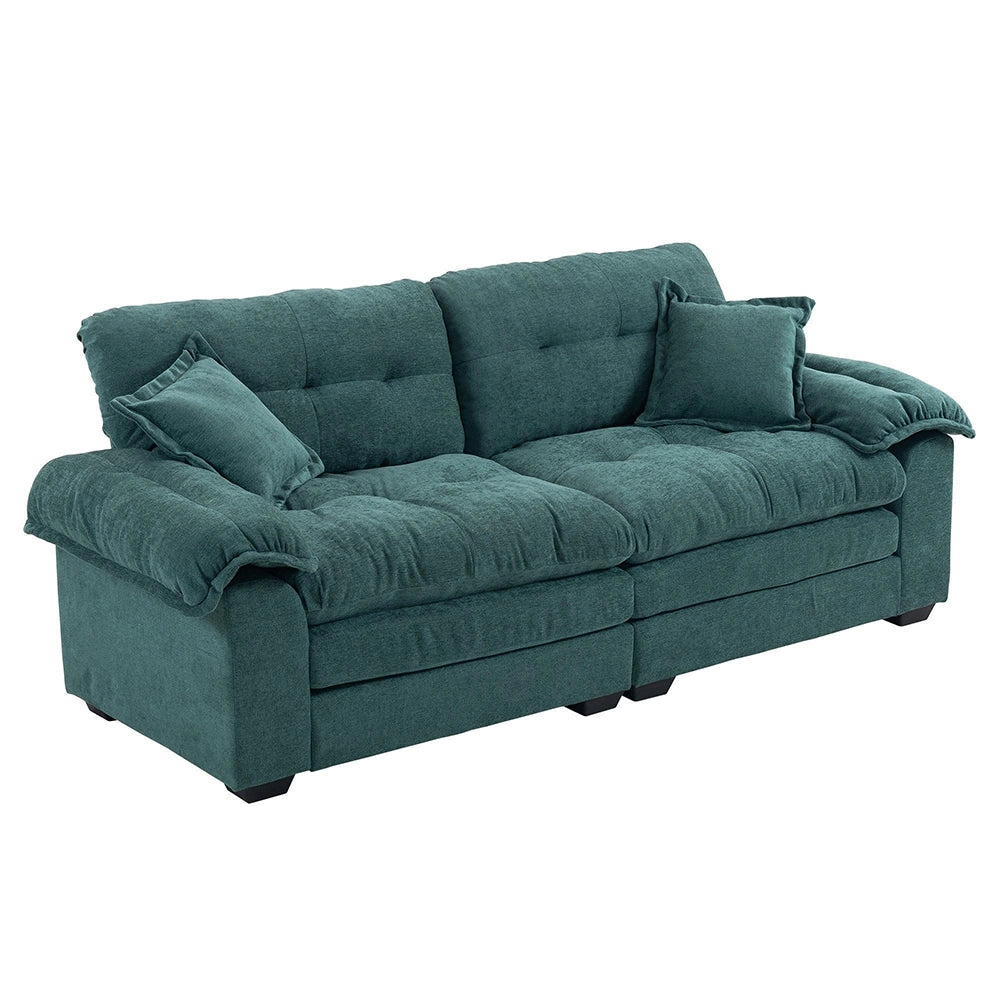 Divano singolo in chenille - Xylo - 213 cm - Cuscini doppio strato