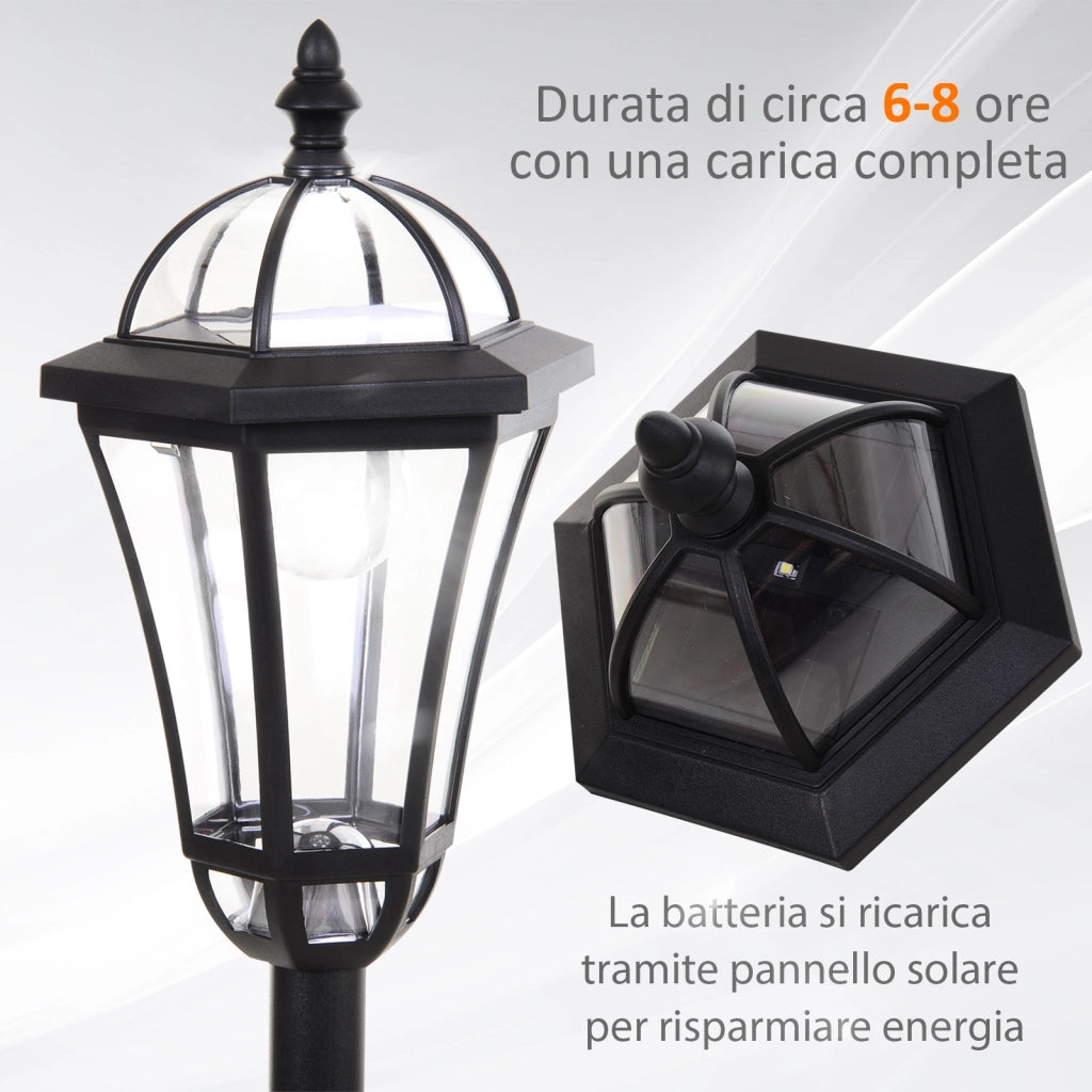 Lampioni Solari da Giardino Set 2 Pezzi ¨C Xylo ¨C LED Automatici Nero