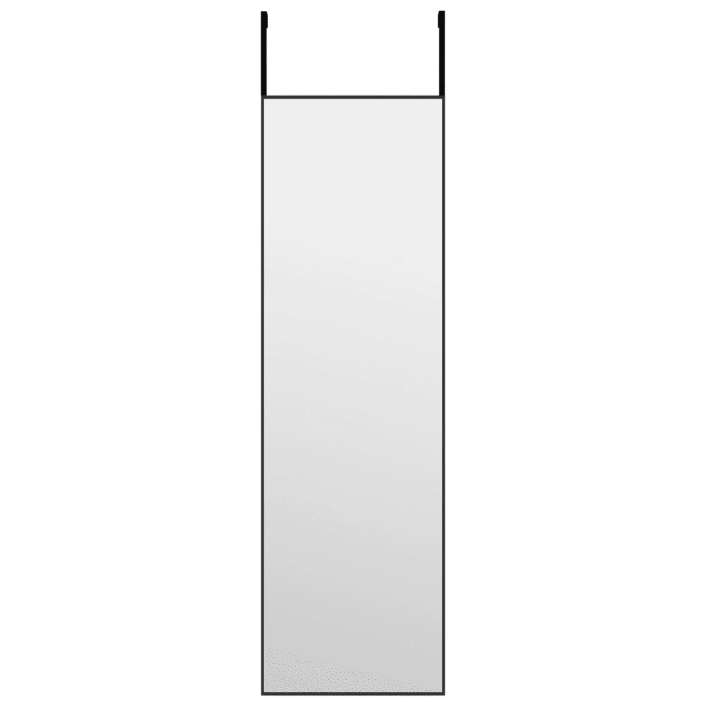 Specchio da Porta Nero 30x100 cm in Vetro e Alluminio