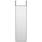 Specchio da Porta Nero 30x100 cm in Vetro e Alluminio