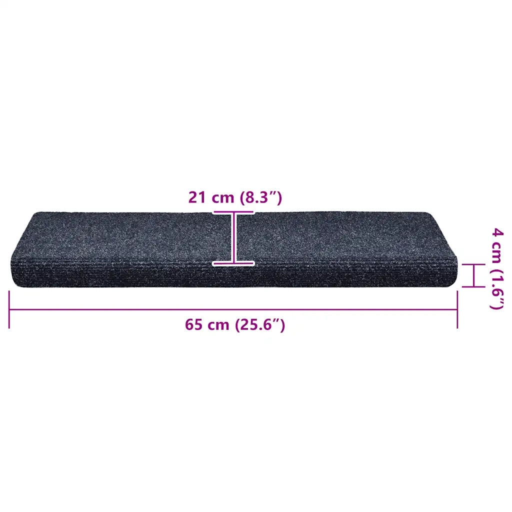 Tappetini per scale autoadesivi 30 pz 65x21x4 cm blu bordo rettangolare 3365696