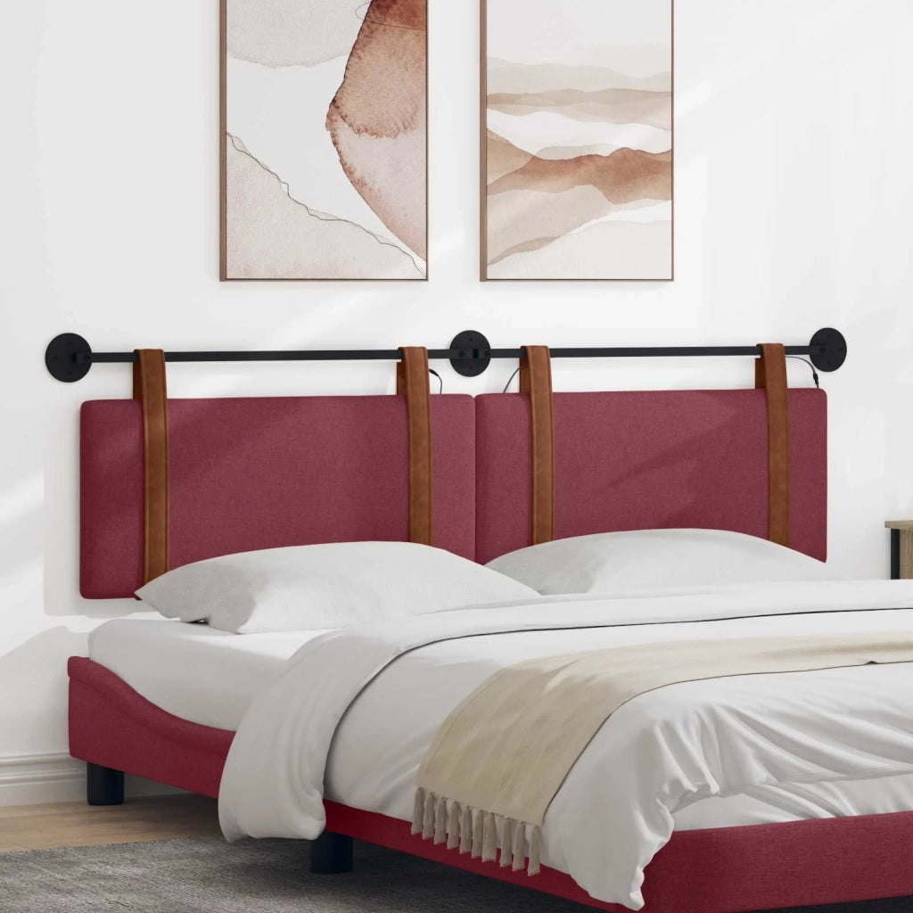 Testiera | Testata sospesa Con luce LED Rosso Vino PU Antico