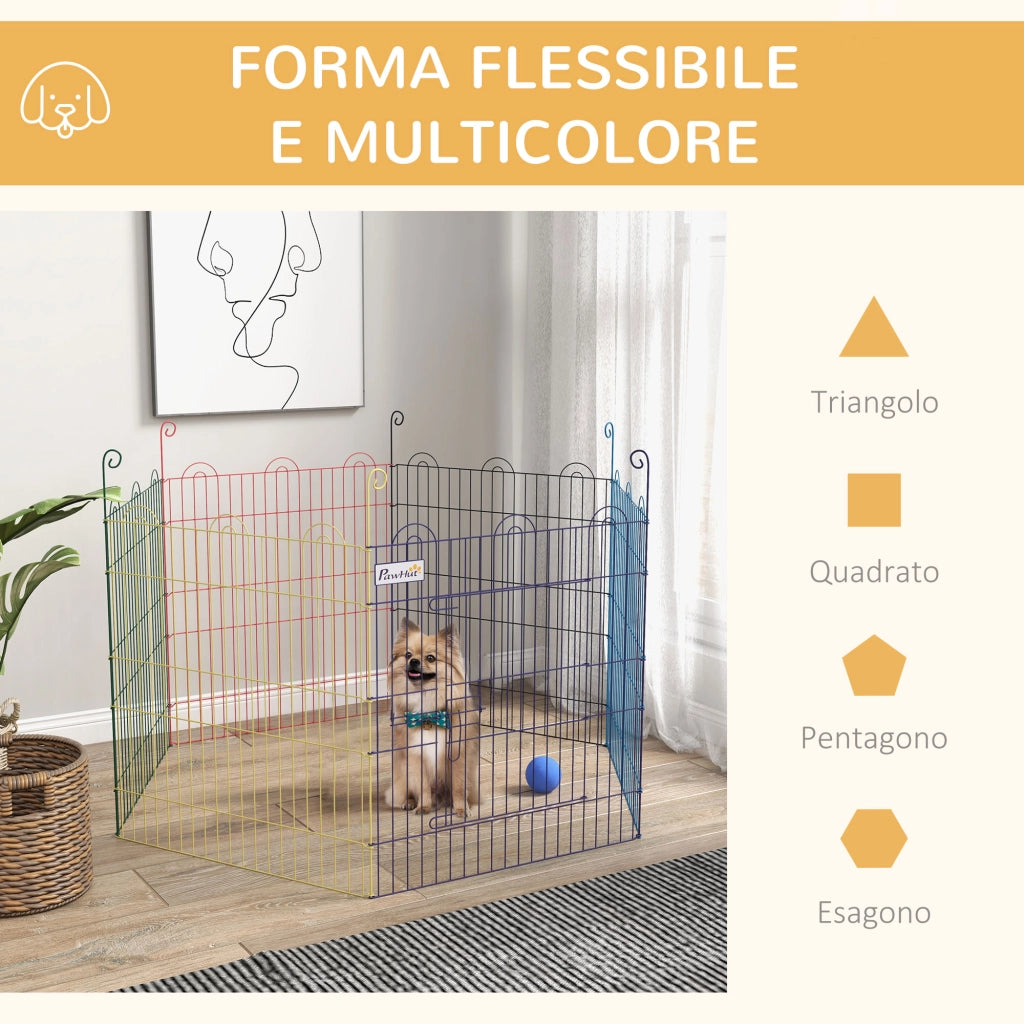 Cancello per Cani a 6 Pannelli ¨C zephmum ¨C Metallo, ?120x60 cm, Grigio