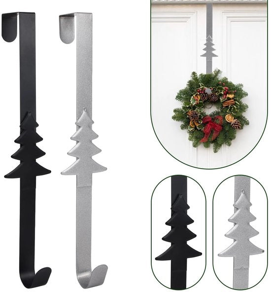 Maniglie per porta in acciaio inossidabile - Decorative - Argento/Nero - Peso massimo 10 kg - 2 pezzi - Maniglione per porta