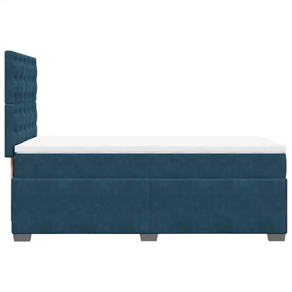 Giroletto a Molle con Materasso Blu 90x200 cm in Velluto 3290826