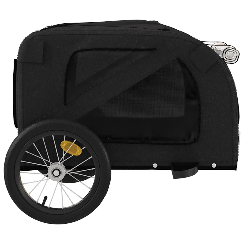 Rimorchio da Bici per Animali Nero Oxford e Ferro 93877