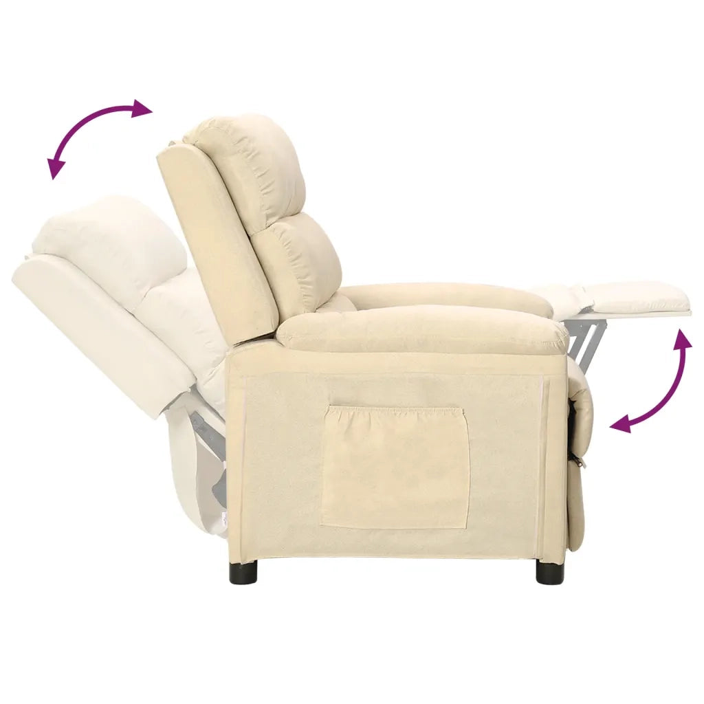 Poltrona Reclinabile in Tessuto Crema 342348