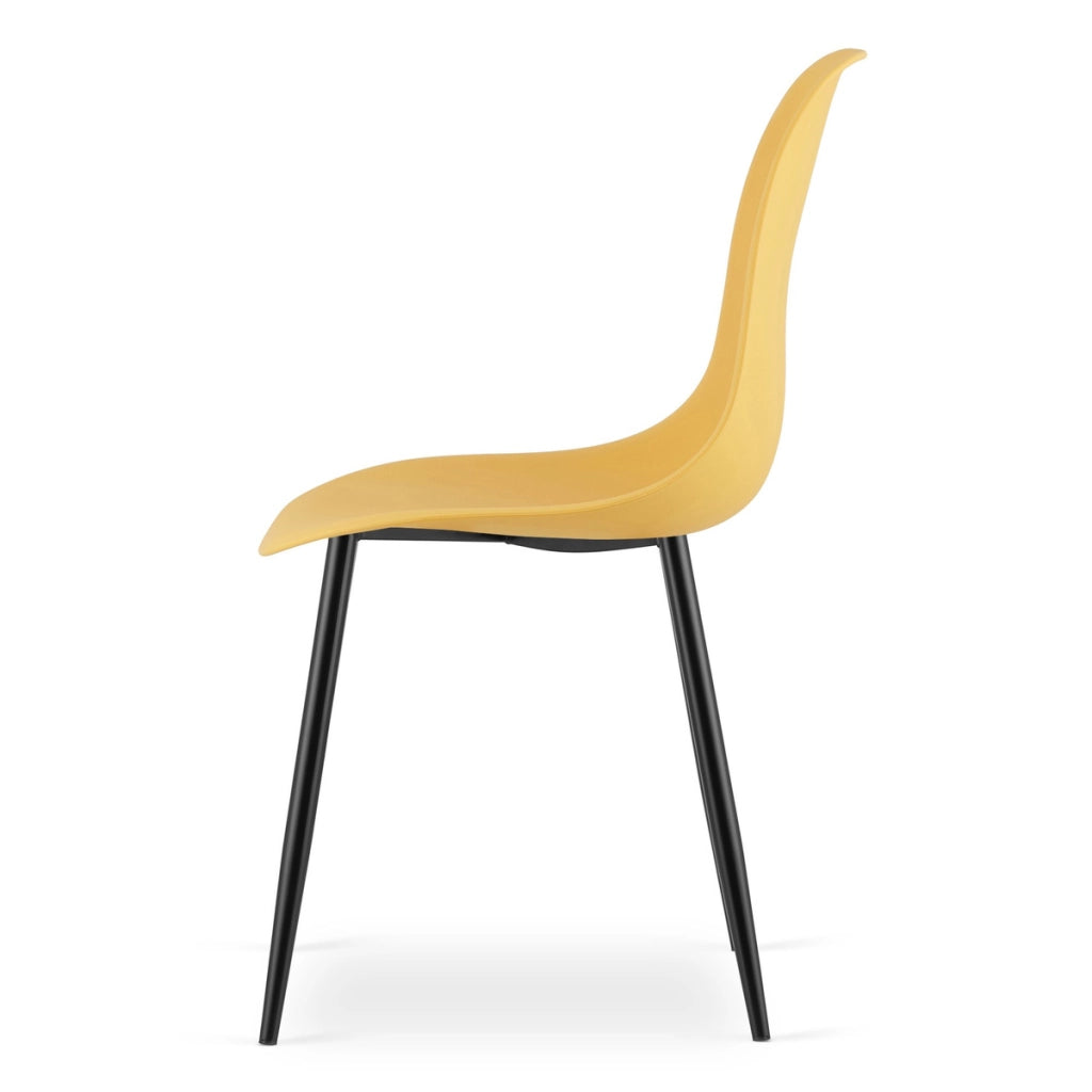Sedia moderna Wat senape con gambe nere