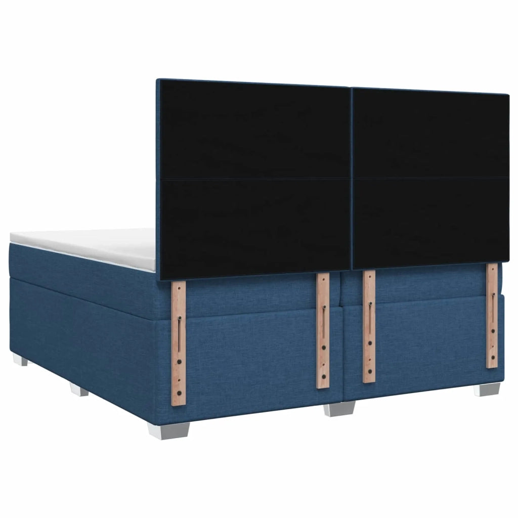 Letto box spring con materasso Blu 200 x 200 cm Tessuto 3454956