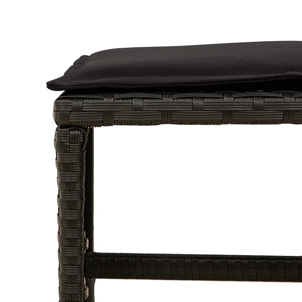 Set da Pranzo da Giardino 9 pz con Cuscini Nero in Polyrattan 3277722