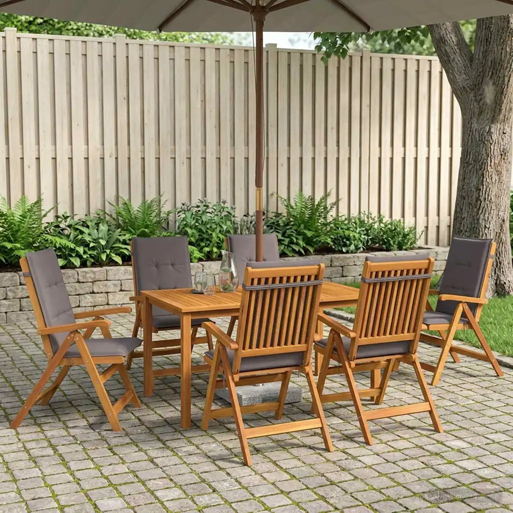 Set da pranzo da giardino 7 pezzi Naturale 3434579