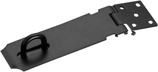 Chiusura sicura per porte - Lavoro pesante - Nero - Hasp e catena di sicurezza - Adatto per porte di garage, scuderie e capannoni.