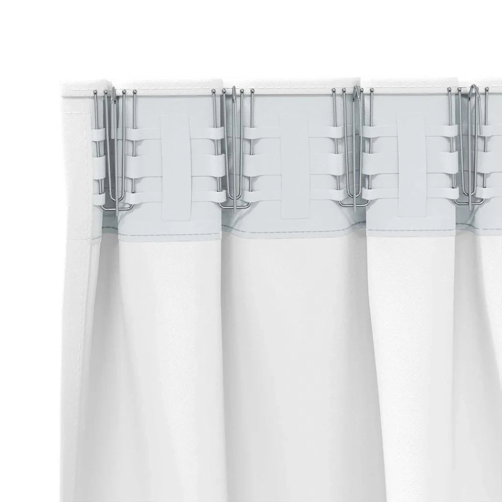 Tende Blackout con Anelli 2 pcs Bianco brillante 140 x 140 cm 4107493