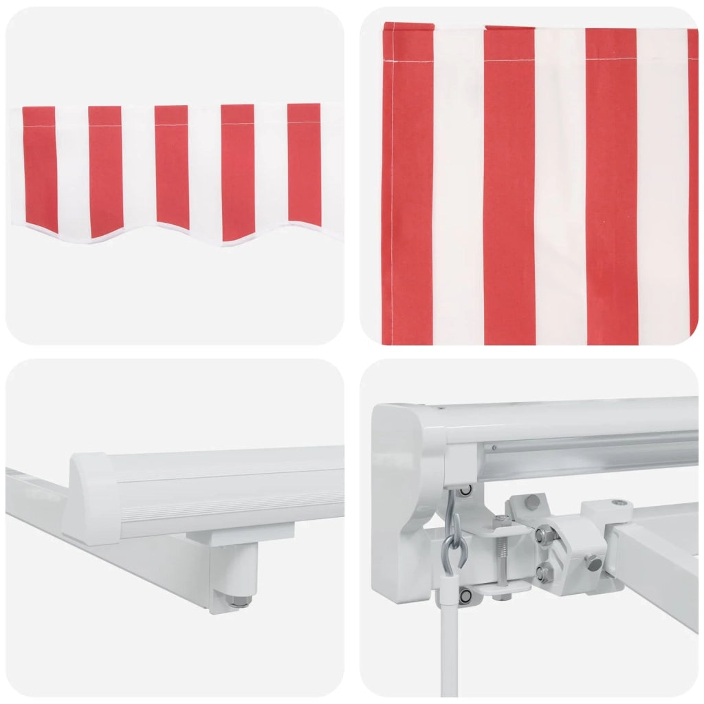 Cornice per Tenda Manuale con LED Rosso e Bianco 4,5 × 3,5 m 3420676