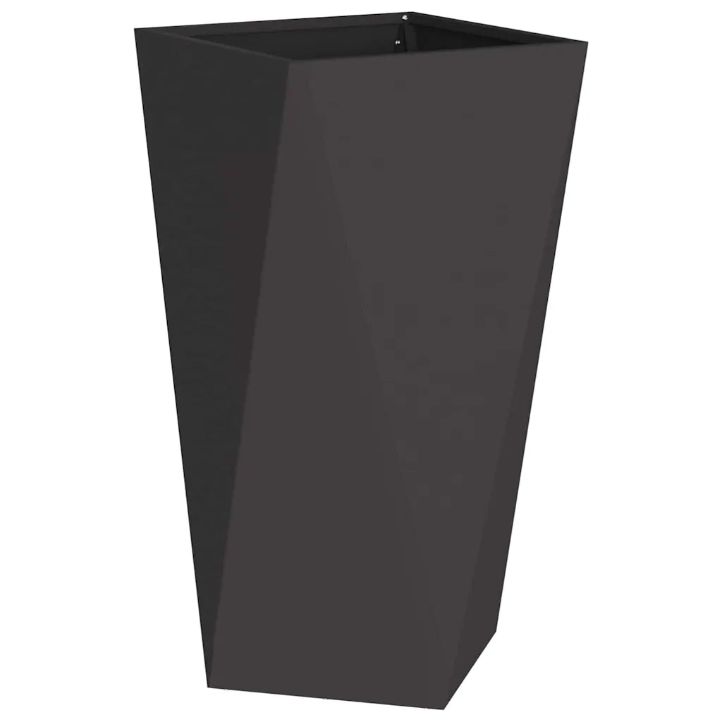 Fioriera 2 pcs Nero 40 x 40 x 75 cm Acciaio