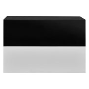 Set di due mensole da parete per camera da letto con 2 cassetti laccato bianco 46 ​​x 30 x 15 cm  laccato nero 03_0007097