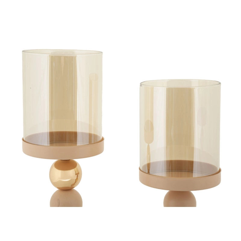 Porta Cand Glassy Rosa Set 2 Pz cm ø 10x32-10x36